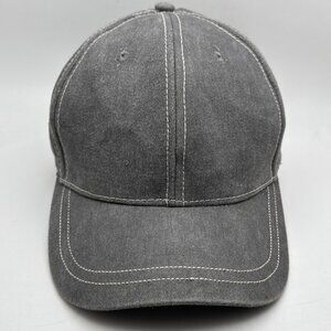 Pugs Men's Dark Gray Baseball Cap Adjustable Hat Distressed Look White Stitching